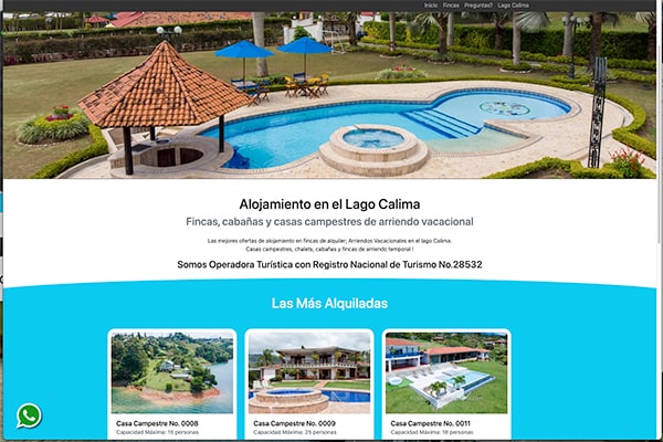 Casa de alquiler en el lago Calima